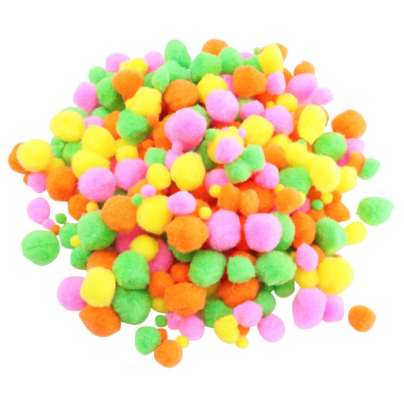Anthony Peters - 1-3cm Acrylic Neon Pom Poms (Assorted Colours): 300 Pieces