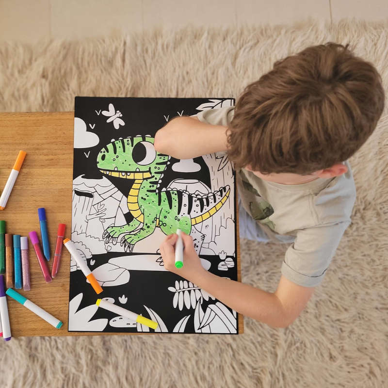 TookyToy - Velvet Colouring Kit - Dinosaur