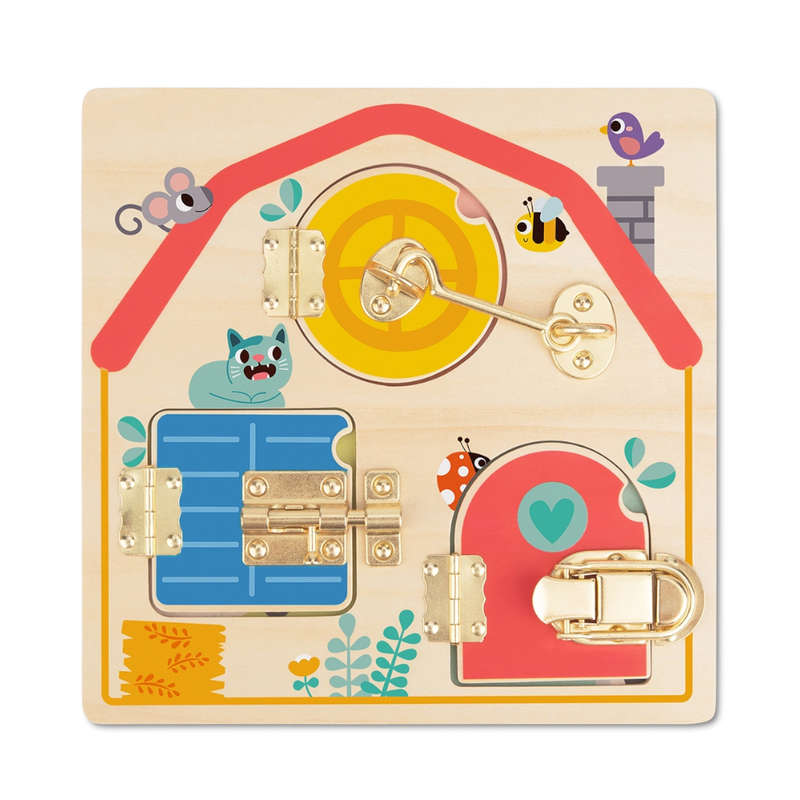 TookyToy - Wooden Latches Activity Board