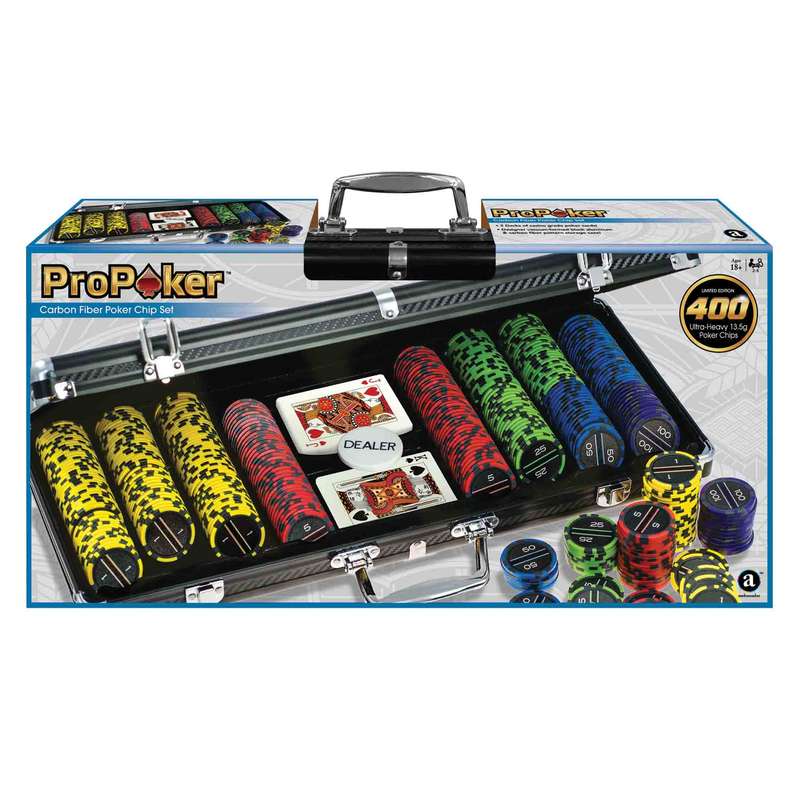 Ambassador - ProPoker Poker Carbon Fibre Chips In Aluminum Case - 400pcs 11.5g