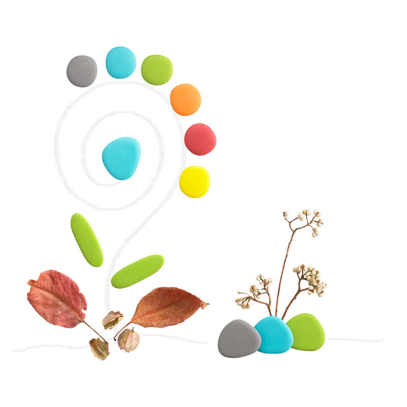 EDX Education - Junior Rainbow Pebbles - Earth Colours - 36pcs Jar - 3 Shapes, 6 Colours