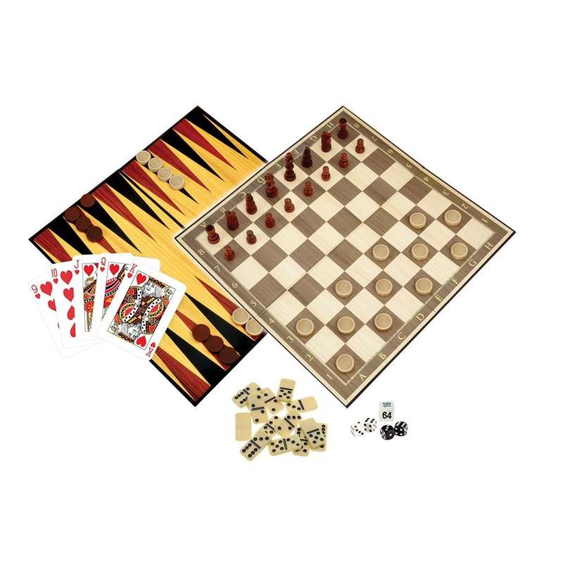 Ambassador - Classic Games - 6-in-1 Deluxe Wooden Games Set