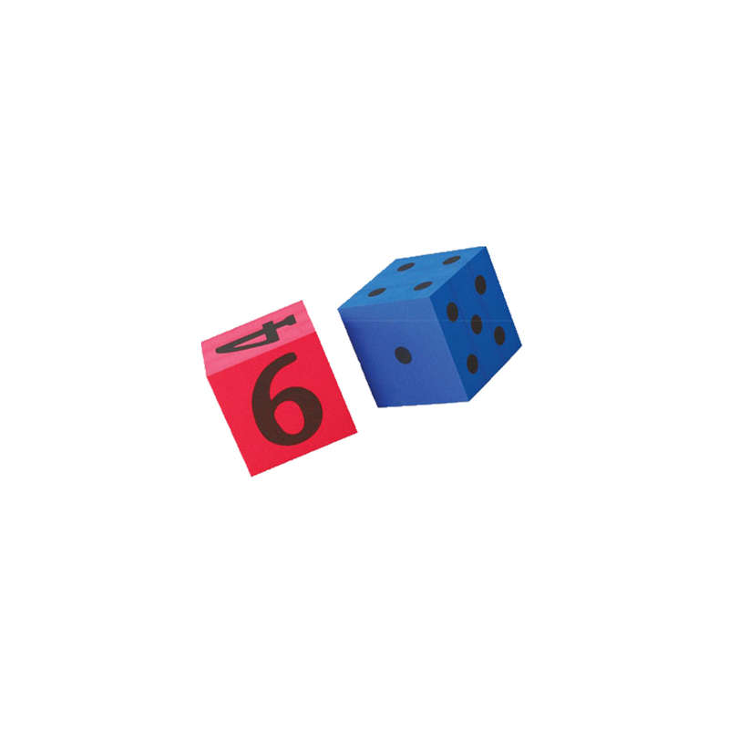 EDX Education - Dice - Foam Dot & Number - 10cm - 2pcs - Carry Bag