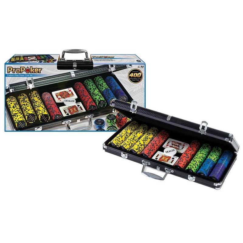 Ambassador - ProPoker Poker Carbon Fibre Chips In Aluminum Case - 400pcs 11.5g