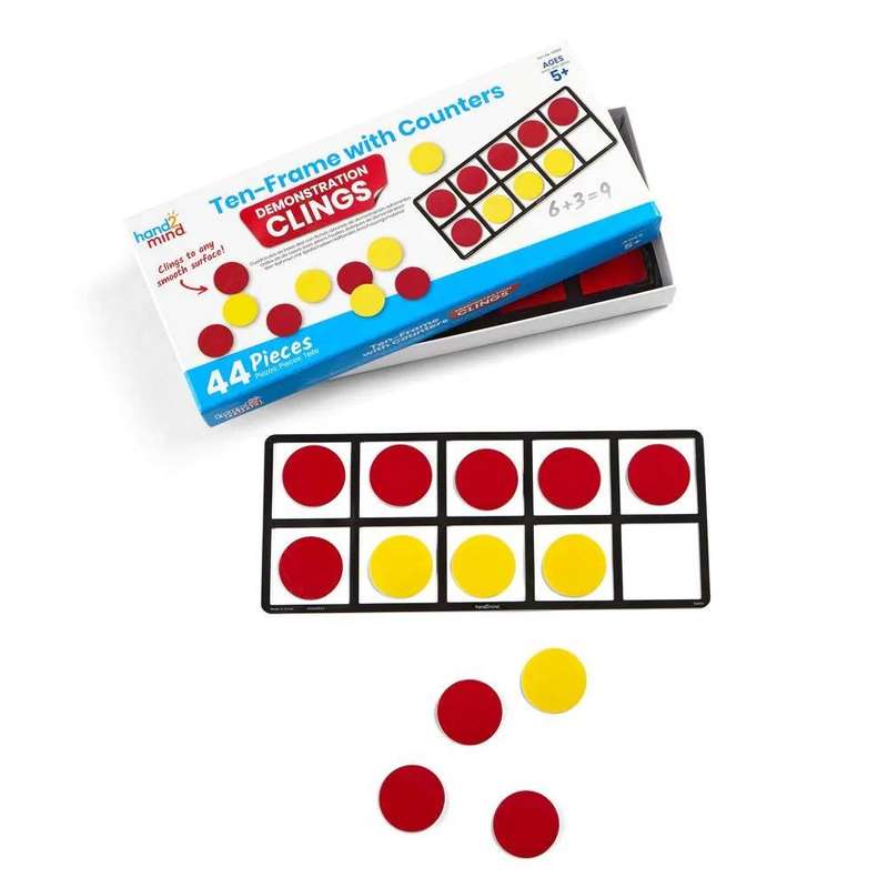 Greenbean Mathematics - Ten Frames With Counters Demonstration Clings: 44 Pieces