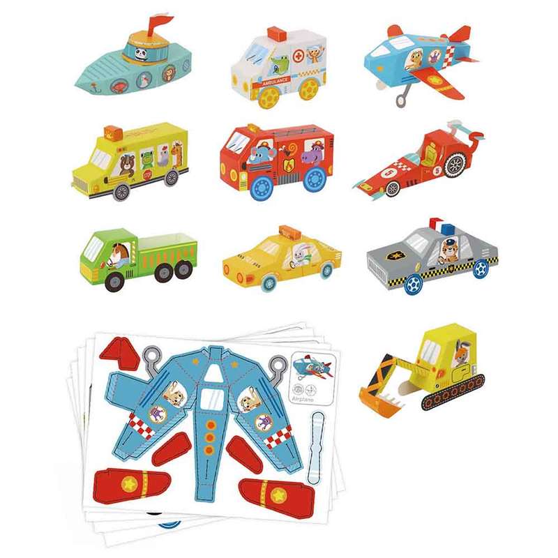TookyToy - Let's Fold 3D Origami Paper Kit - Traffic