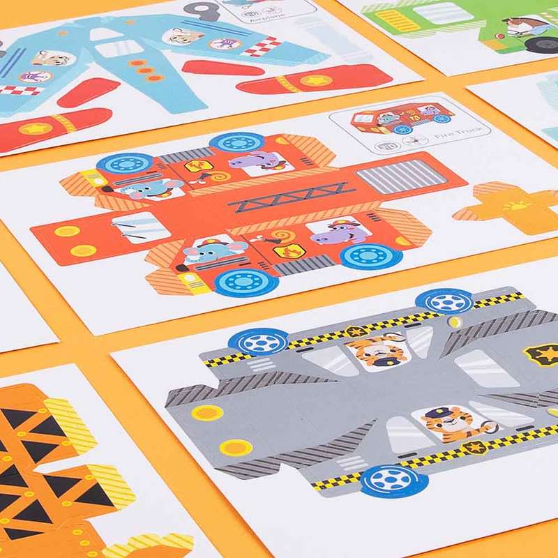 TookyToy - Let's Fold 3D Origami Paper Kit - Traffic