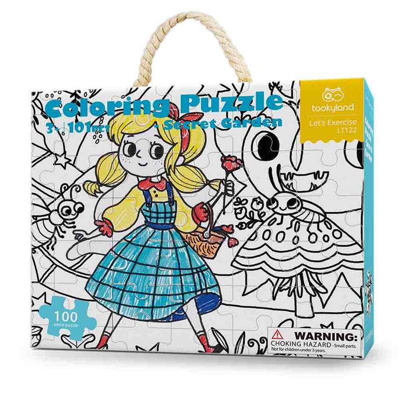 TookyToy - Colouring Puzzle - Secret Garden - 100pcs