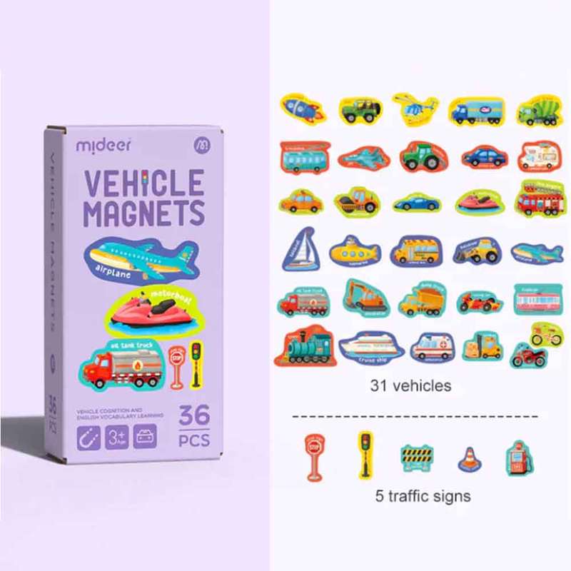 Mideer - Vehicle Magnet Set - 36pcs