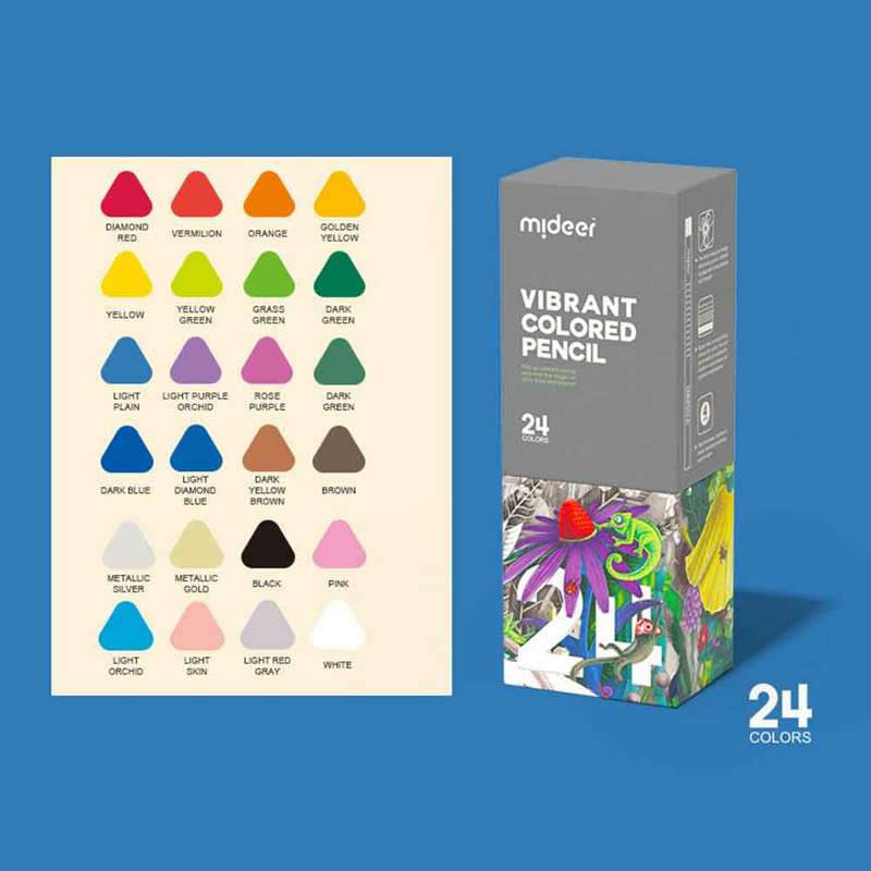 Mideer - Vibrant Coloured Pencil - 24 Colours