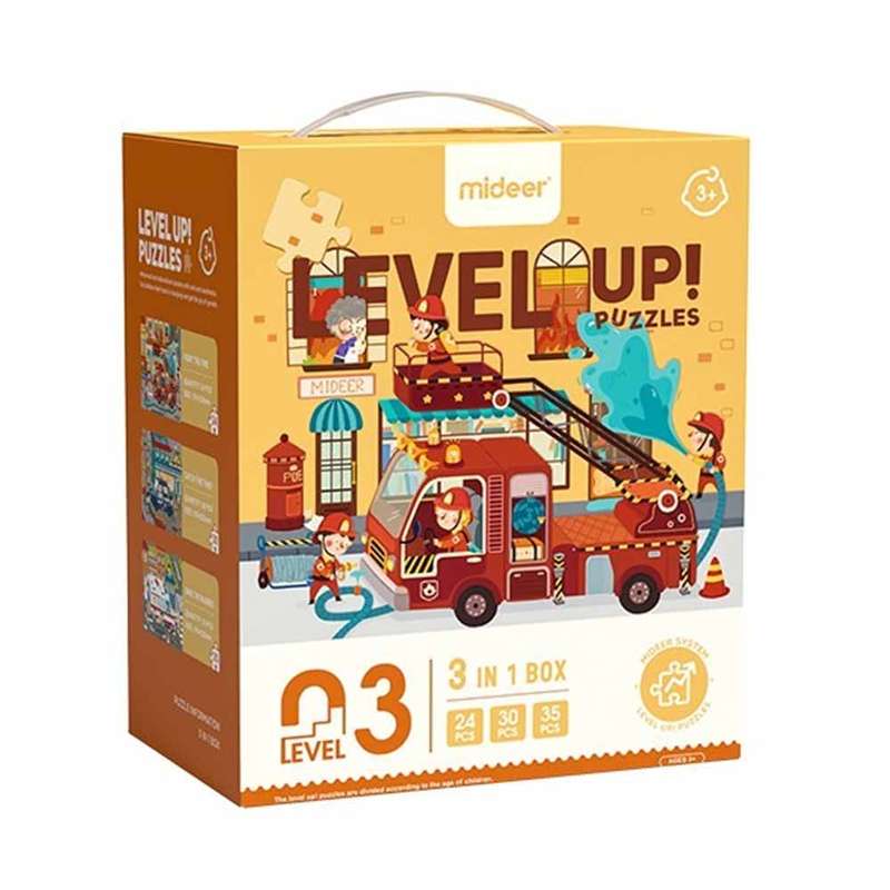Mideer - Level Up Puzzles - 3-in-1 - Level 3 Fire Brigade