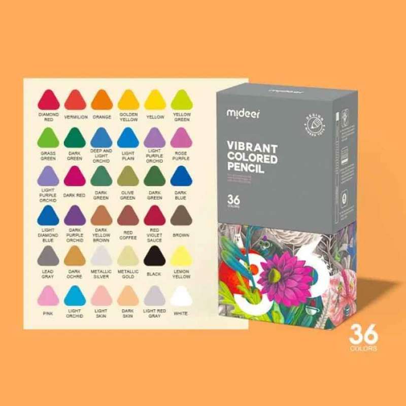 Mideer - Vibrant Coloured Pencil - 36 Colours
