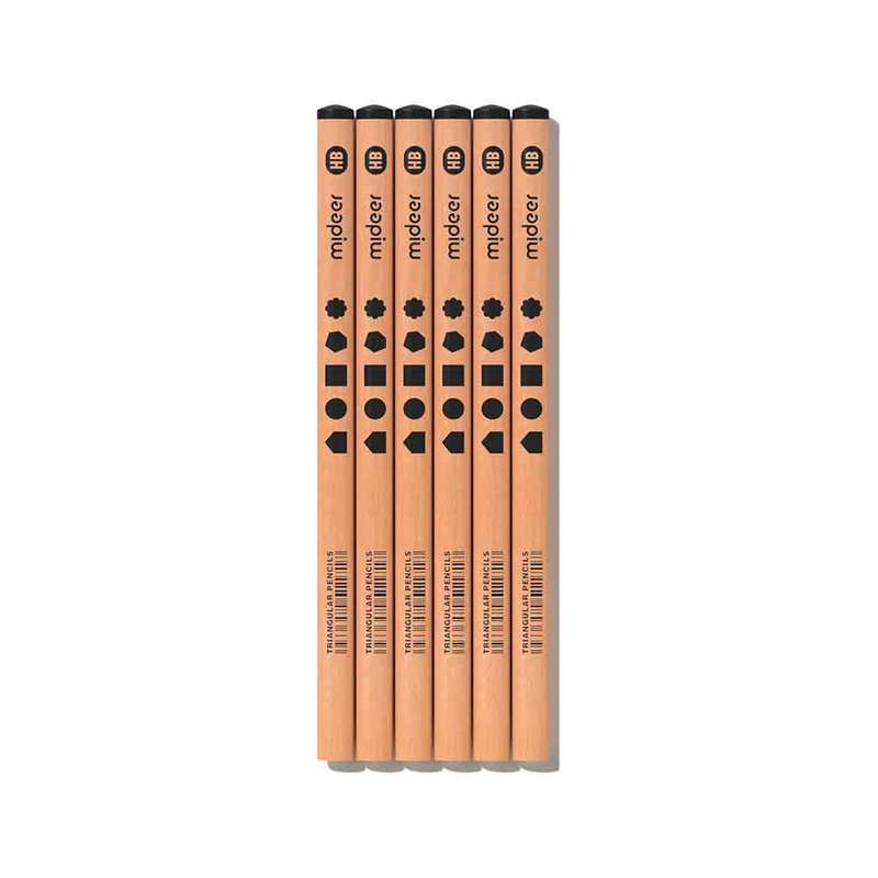 Mideer - Thick Triangular HB Pencils: 18 Pieces