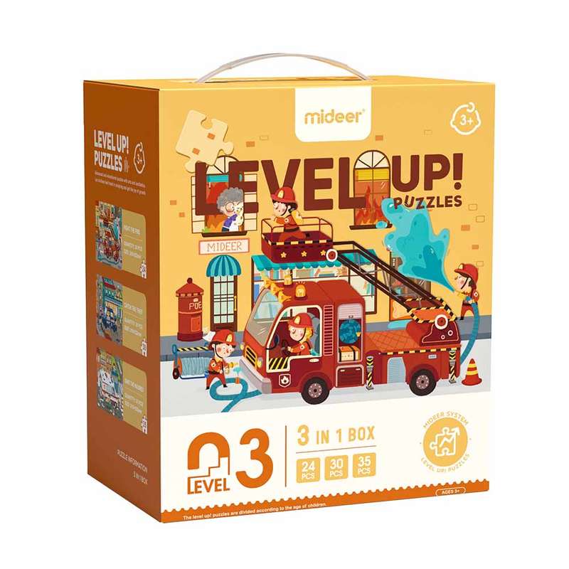 Mideer - Level Up Puzzles - 3-in-1 - Level 3 Fire Brigade