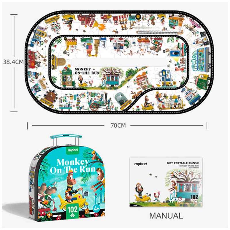 Mideer - Monkey on the Run Puzzle Box: 102 Pieces