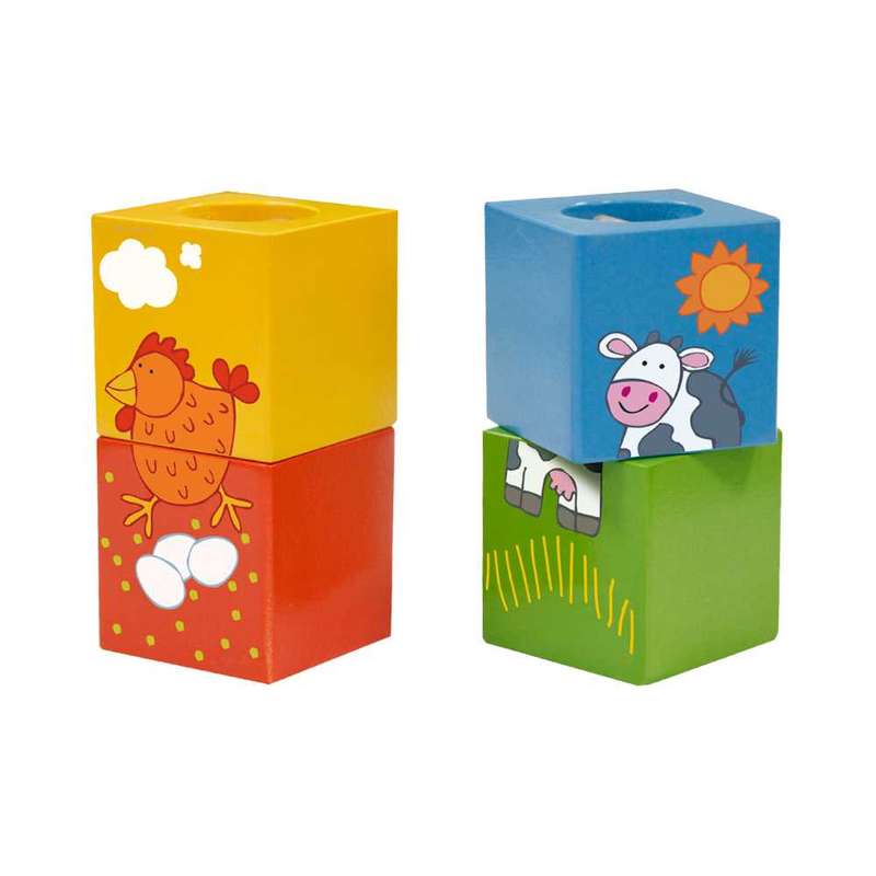 Classic World - Discovery Cubes with Animal Puzzle - 4pcs