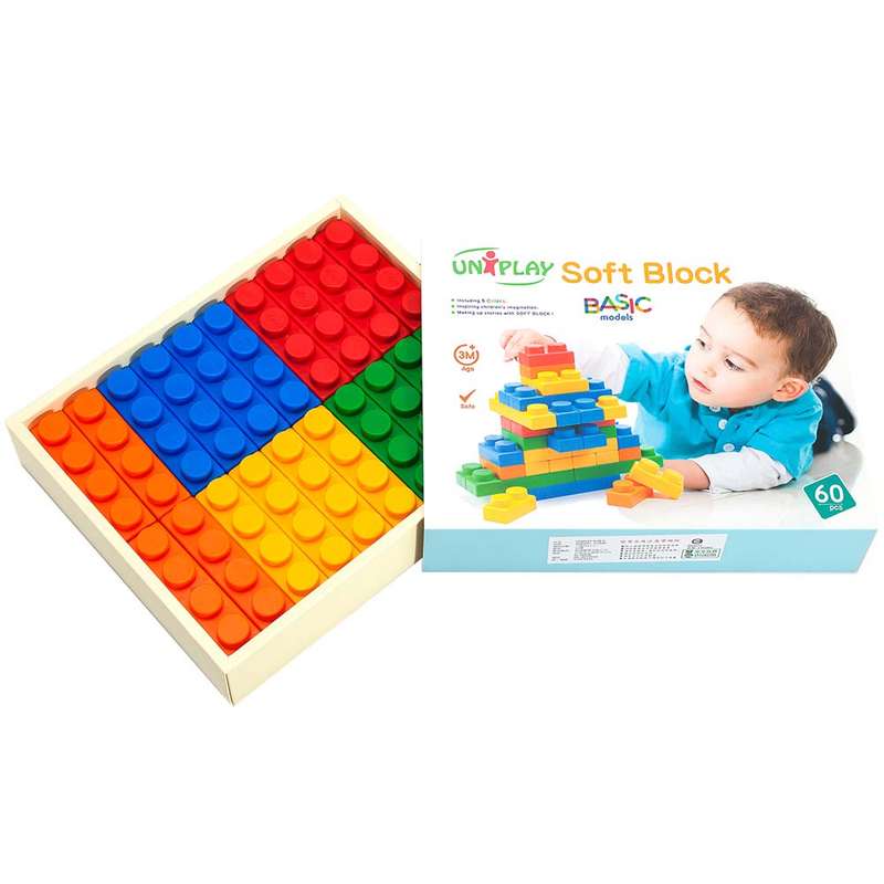 Create By Greenbean - Jumbo Soft Blocks - Basic - 60pcs - Box