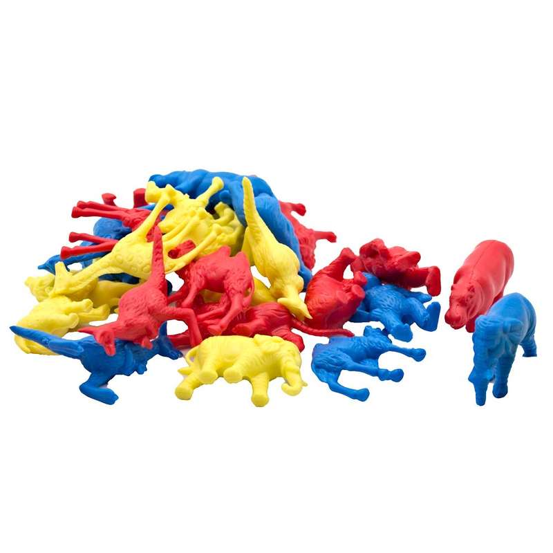 EDX Education - Counters - Wild Animal - 3 Colours with Tweezer - 30pcs - Jar