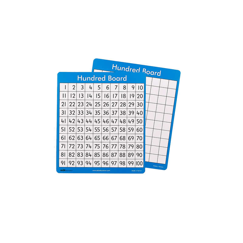 EDX Education - Hundred Board 30Pc 24 x 21cm D/Sided
