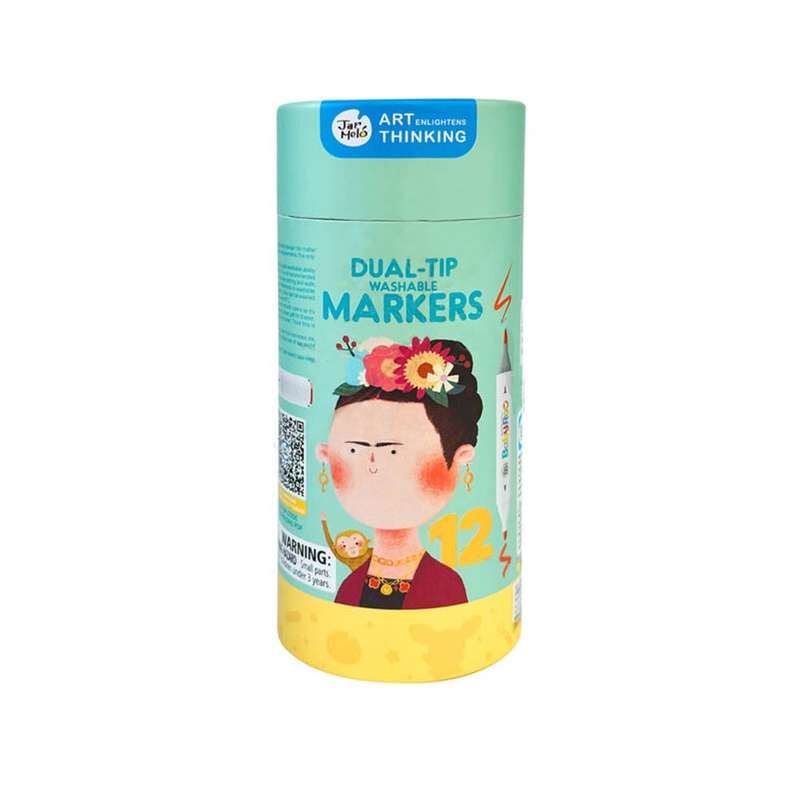 Jar Meló - Dual - Tip Washable Markers - 12 Colours