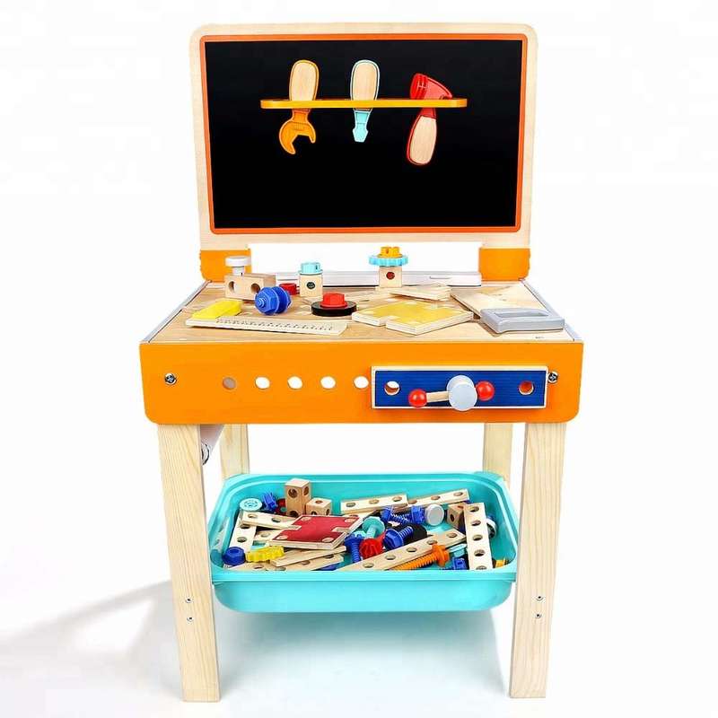 TopBright - 2-in-1 - Tool Work Bench, Art Desk & Chalk Board - 47 x 37 x 80 cm - pcs