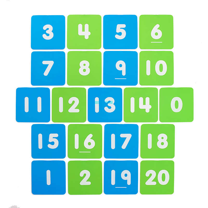 EDX Education - Number Pads 1-20 20cm x 20cm 21pcs 2 Colours