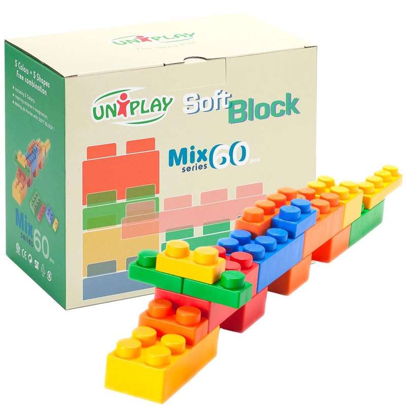 Create By Greenbean - Jumbo Soft Blocks - Mixed - 60pcs - Box