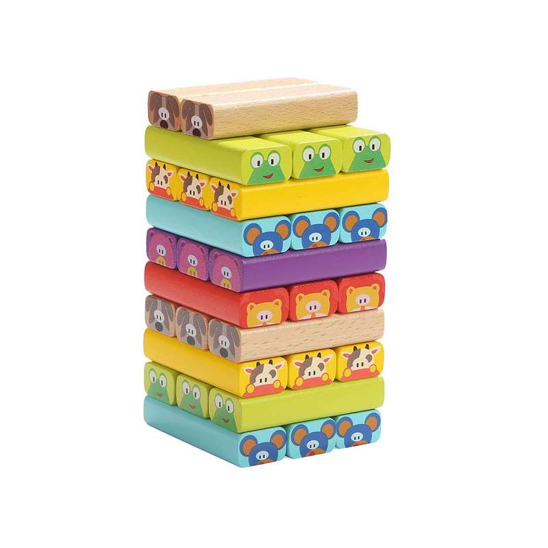 TopBright - Animal Jenga - Stacking Game with Activity Cards