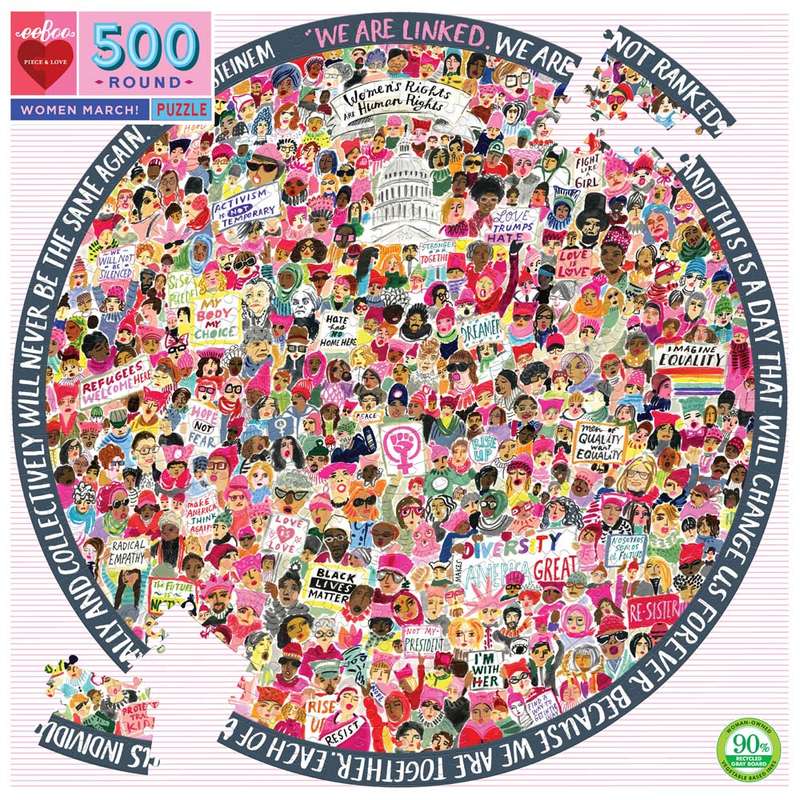 eeBoo - Women March 500pc Round Puzzle