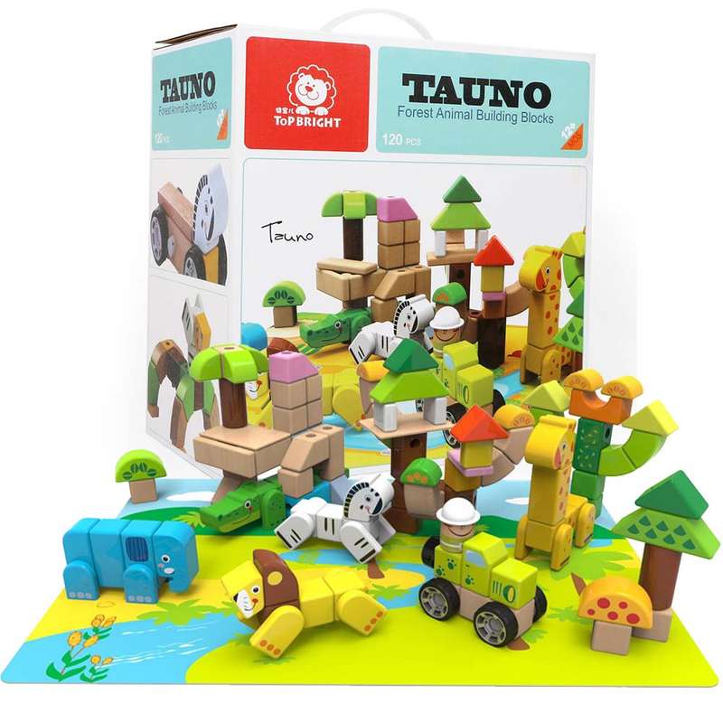 TopBright - Forest Animal Building Blocks - 120 Blocks
