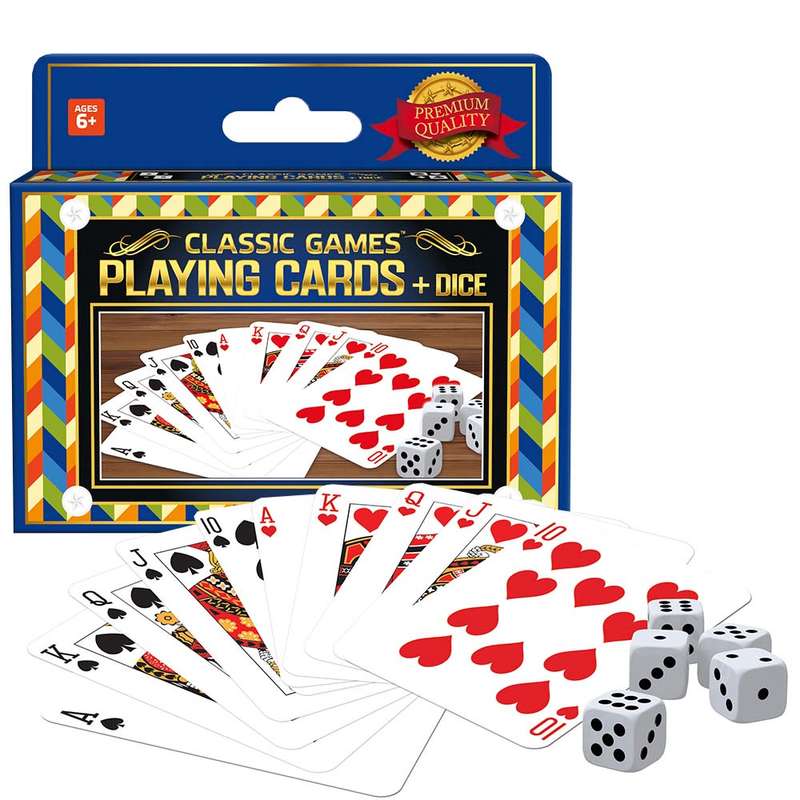 Ambassador - Classic Games - Quality Playing Cards - 2 x Playing Card Decks & 5 Dice