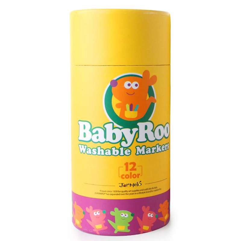Jar Meló - Markers Washable Baby Roo - 12 Colours