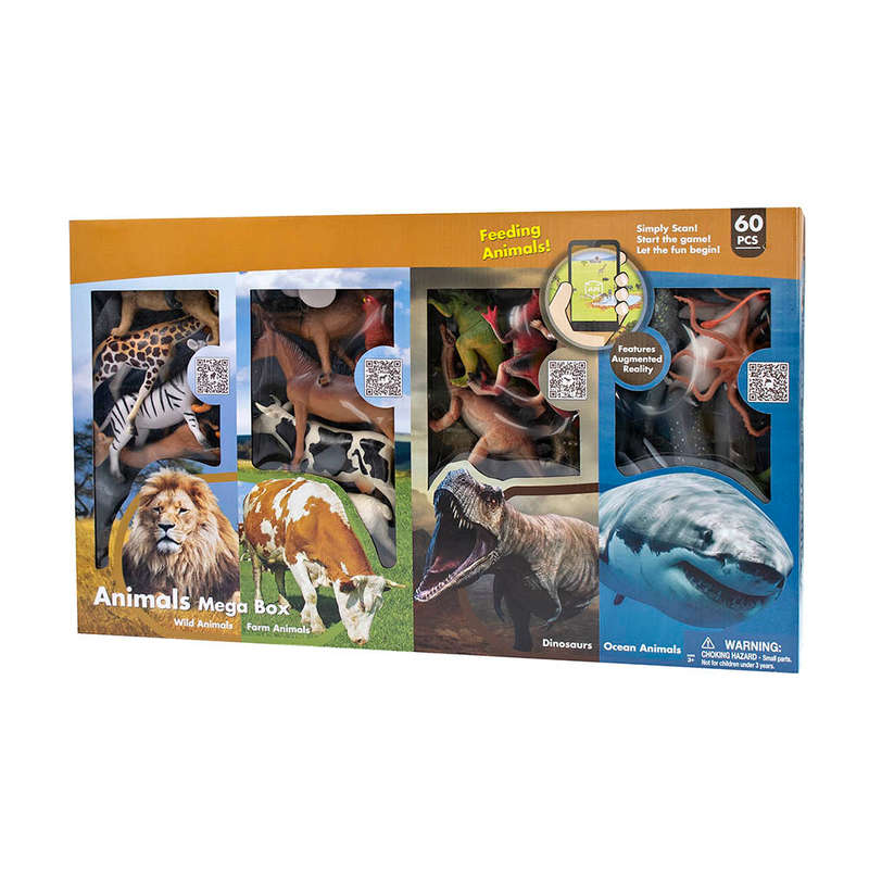 Greenbean - Animal Playset - Wild, Farm, Dinosaur, Ocean - 60pcs