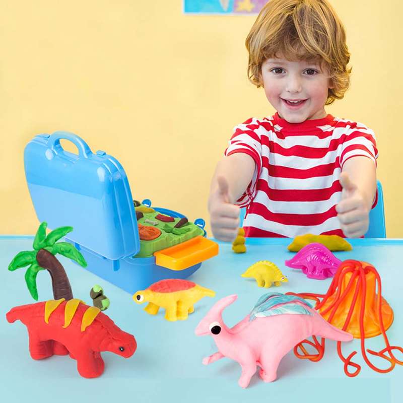 Jar Meló - Modeling Dough Kit Super Soft - Dinosaur Case