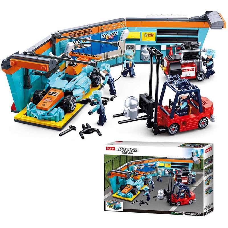 Sluban - Racing Team - F1 Race Team - Grand Prix Garage Set - 555pcs