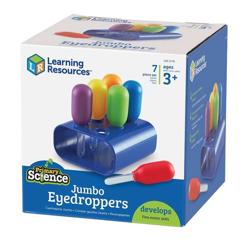 Learning Resources - Primary Science® - Jumbo Eyedroppers with Stand - 6pcs
