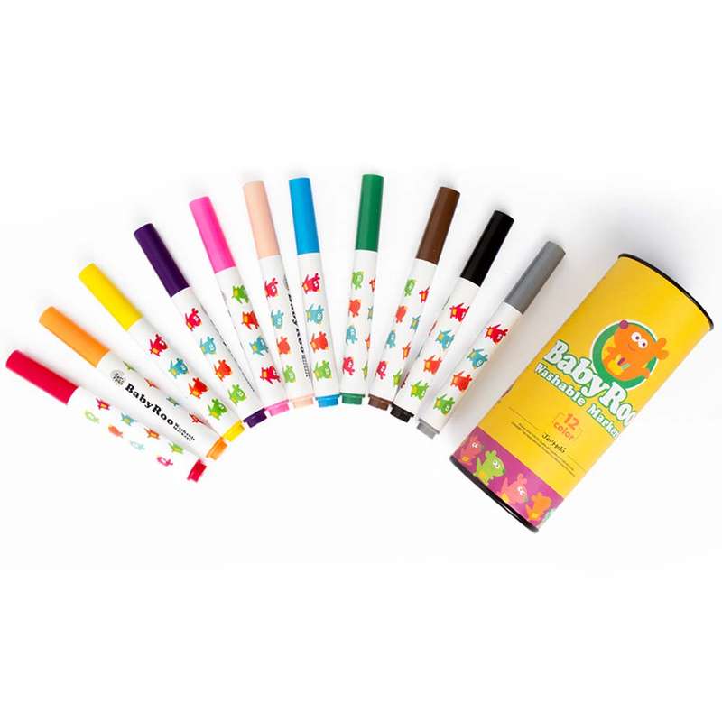 Jar Meló - Markers Washable Baby Roo - 12 Colours