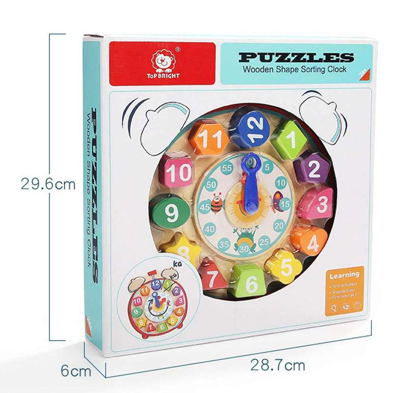 TopBright - Clock Puzzle with Blocks - 13 Pieces