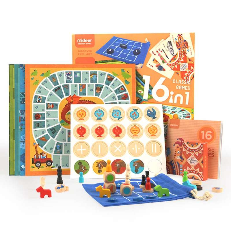 Mideer - Board Games - 16-in-1 Classic Games