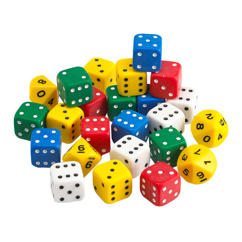 EDX Education - Dice - Classroom Set Jumbo - 25mm - 24pcs - Container