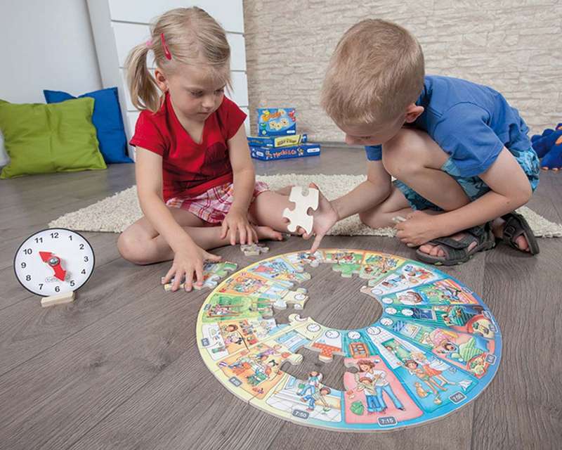 Beleduc - Learning Puzzle - My Day Routine with Clock - 48pcs