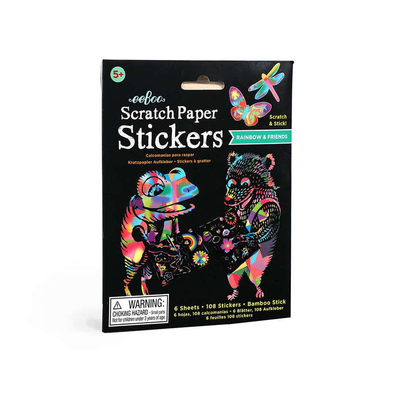 eeBoo - Rainbows and Friends Scratch Paper Stickers