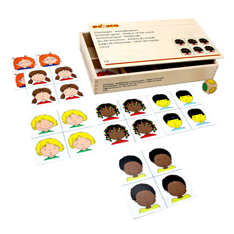 Educo - Game - Children of the World - Emotion Game - 55pcs Wooden Box