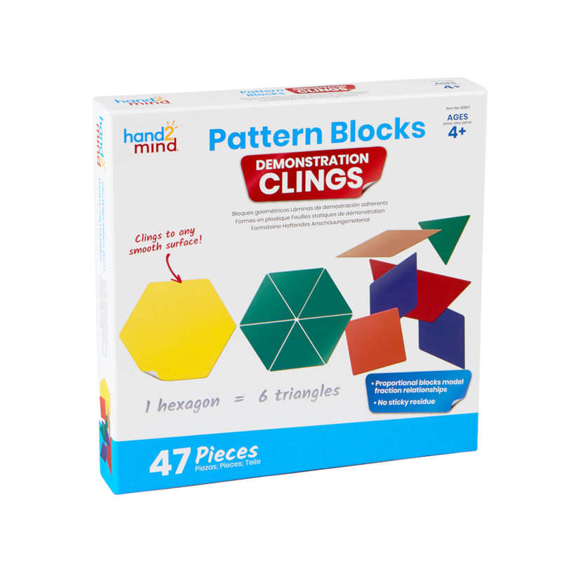 Greenbean Mathematics - Pattern Block Demonstration Clings: 47 Pieces