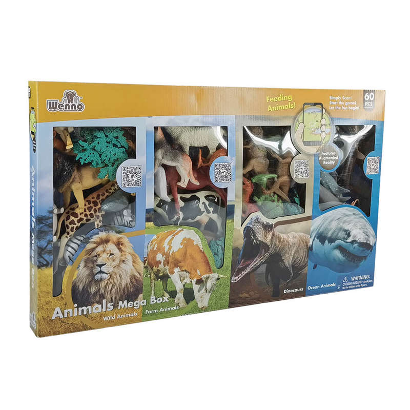 Greenbean - Animal Playset - Wild, Farm, Dinosaur, Ocean - 60pcs