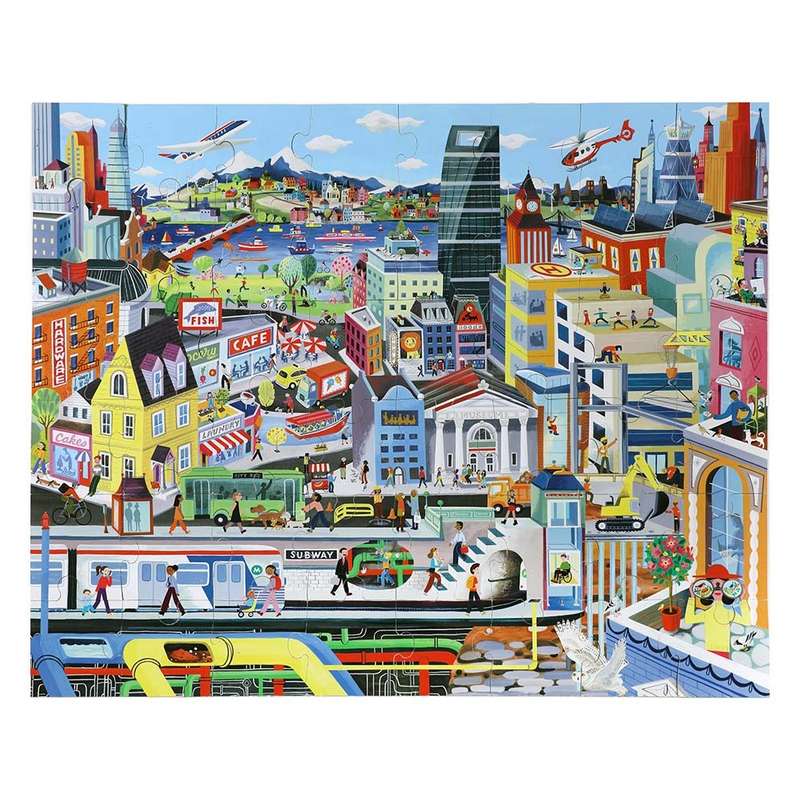 eeBoo - Within the City 48 Piece Giant Puzzle