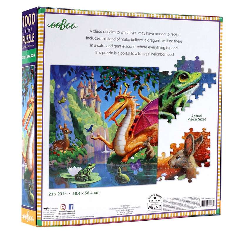 eeBoo - Kind Dragon 1000 Pieces Square Puzzle