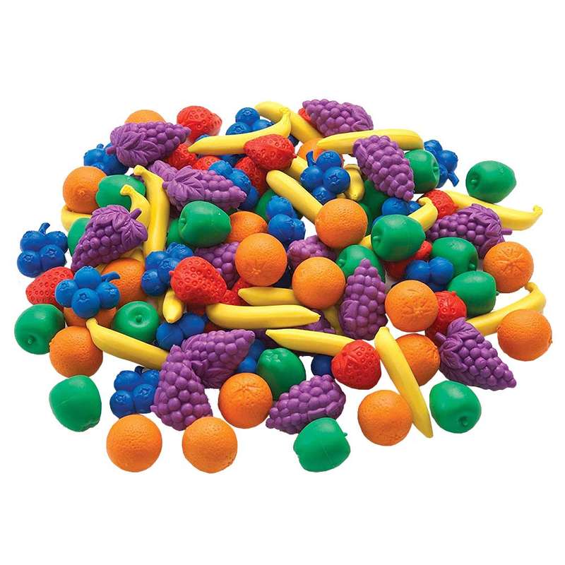 EDX Education - Counters - Fruit - 6 Colours with Tweezers - 48pcs - Jar
