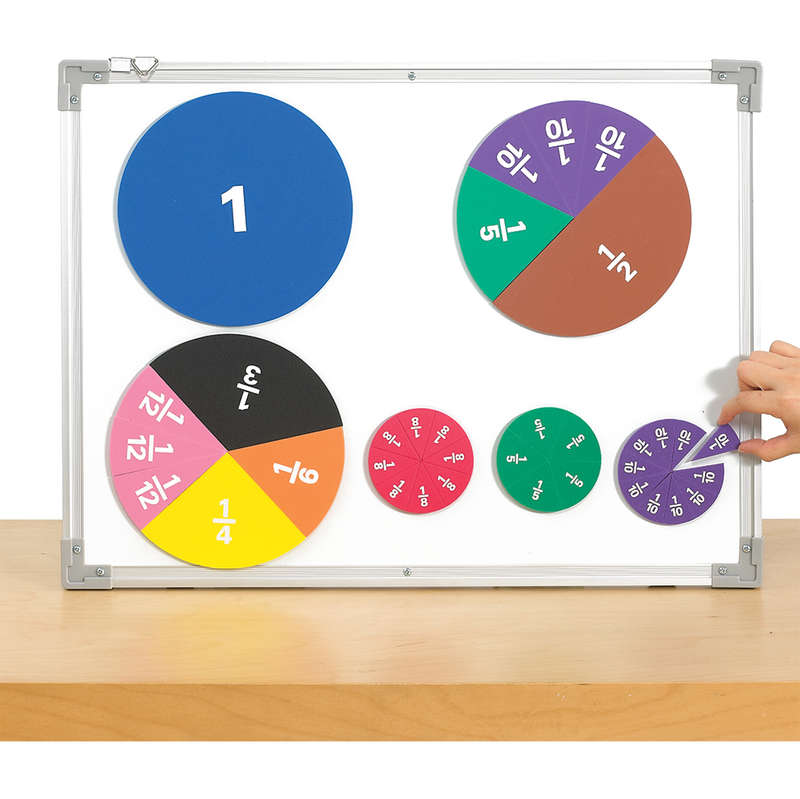 EDX Education - Fraction Circles - 1 to 12th - Printed Demo Magnetic - 51pcs