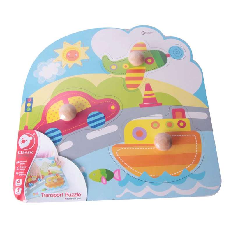 Classic World - Peg Puzzle - Transport - 3pcs